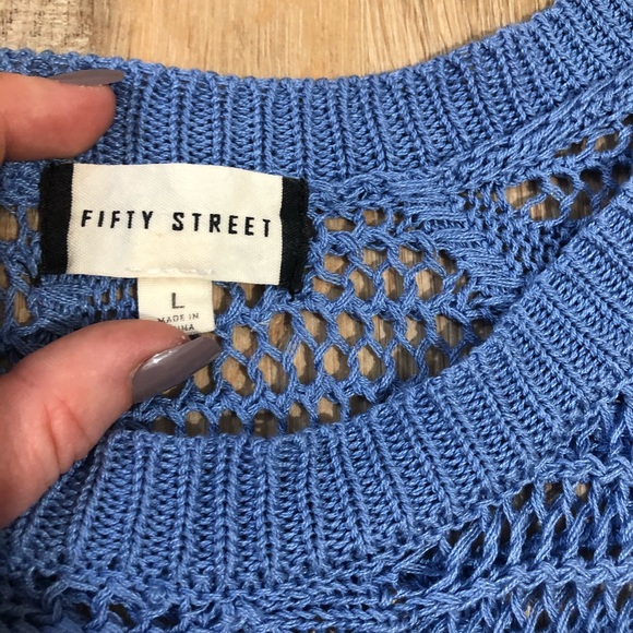 Loose Knit Long Sleeve Sweater Blue Size Large - Picture 5 of 9